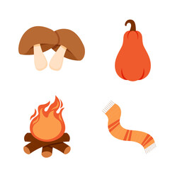 Autumn Elements Illustration Set.