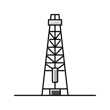 oil derrick petroleum engineer color icon vector. oil derrick petroleum engineer sign. isolated symbol illustration