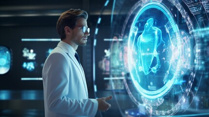 Medical technology, AI technology is utilized by doctors for diagnosing increasing the accuracy of patient treatments. Medical research and development innovation technology to improve patient health.
