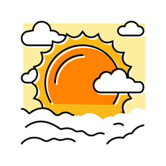 sun sunset summer sunlight color icon vector. sun sunset summer sunlight sign. isolated symbol illustration