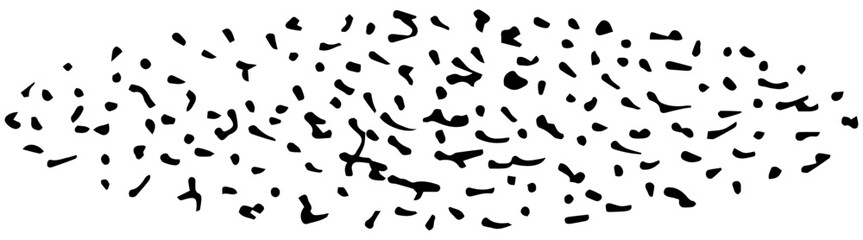 Oval with spotted dot texture. Black vector grainy noisy brush isolated on transparent background