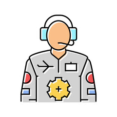 flight test aeronautical engineer color icon vector. flight test aeronautical engineer sign. isolated symbol illustration