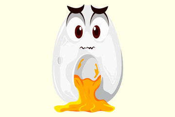 Cute Fried Egg Character Design Illustration