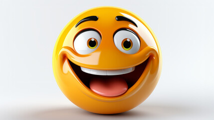 Fototapeta premium Smiling Face Emoji. A yellow face with a modest smile. A classic smiley icon.