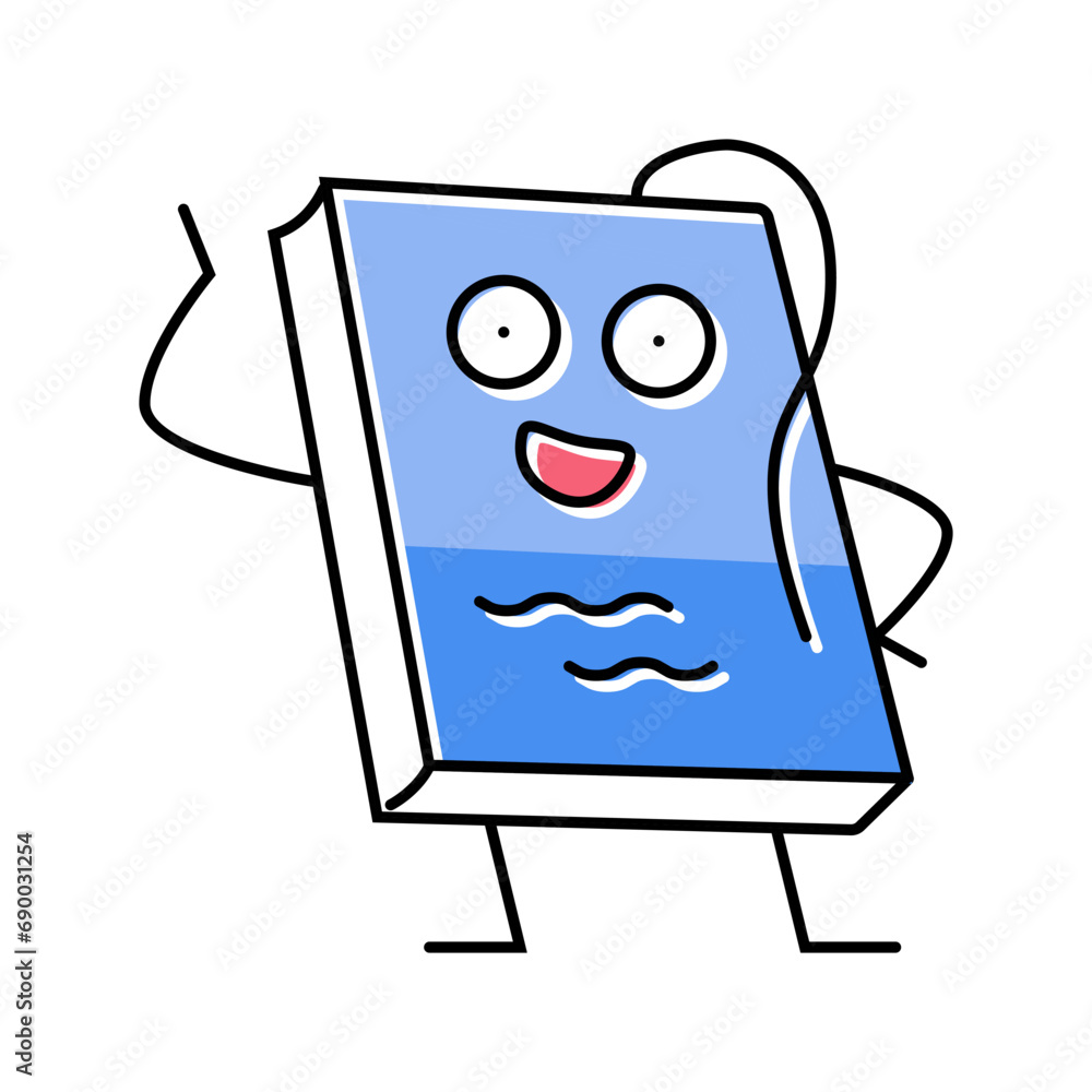 Poster knowledge book character color icon vector. knowledge book character sign. isolated symbol illustrat