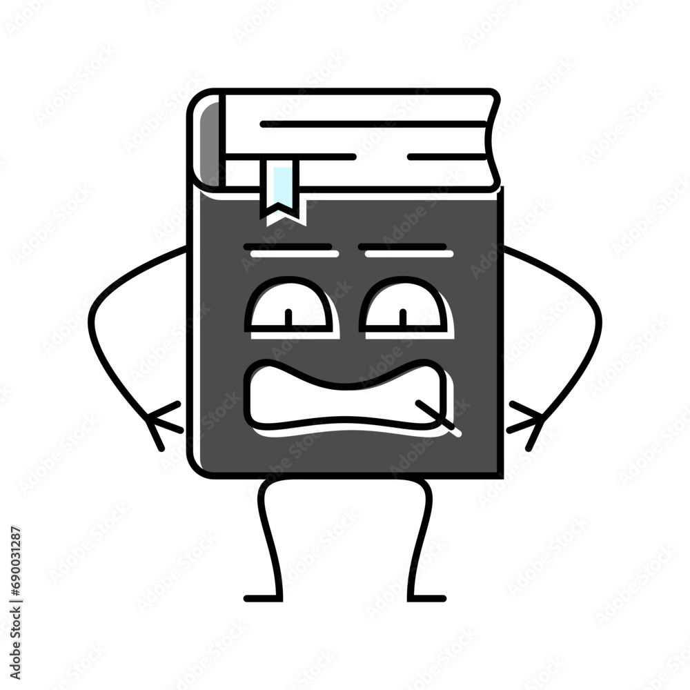 Poster reader book character color icon vector. reader book character sign. isolated symbol illustration