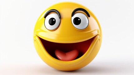 Smiling Face Emoji. A yellow face with a modest smile. A classic smiley icon. - obrazy, fototapety, plakaty