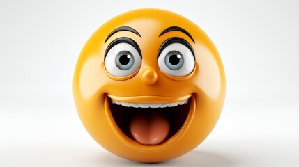 Fototapeta premium Smiling Face Emoji. A yellow face with a modest smile. A classic smiley icon.