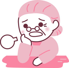 ため息をついて困っている人のイラスト