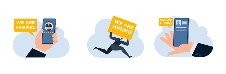 Job hiring vacation flat illustration