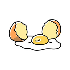 raw egg chicken farm food color icon vector. raw egg chicken farm food sign. isolated symbol illustration