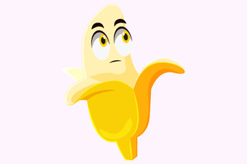 Cute Banana Character Design Illustration