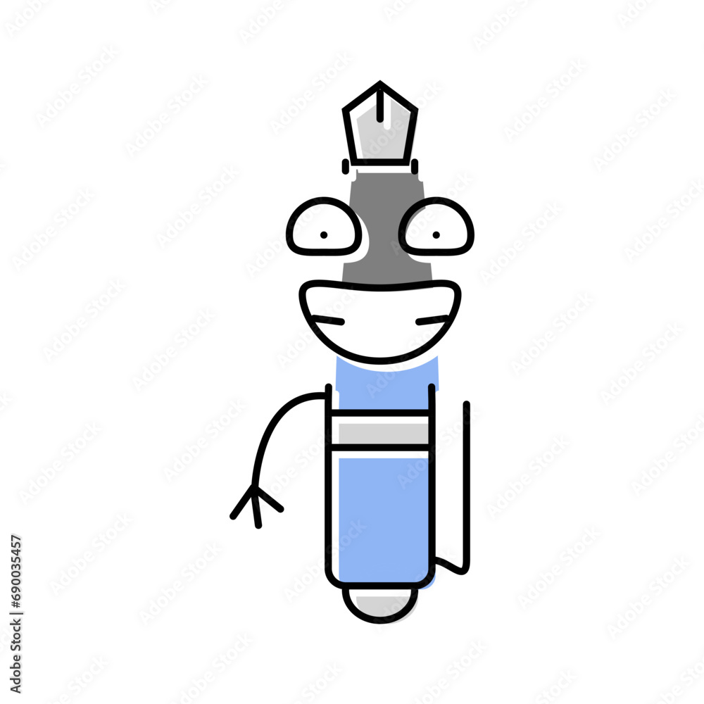 Poster tool pen character color icon vector. tool pen character sign. isolated symbol illustration