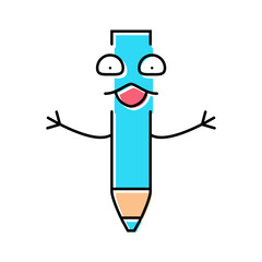 student pen character color icon vector. student pen character sign. isolated symbol illustration