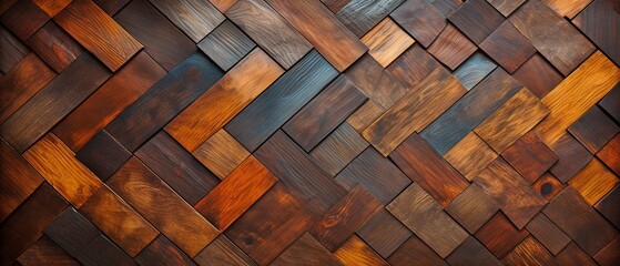 Combination of patterned wood surface. - obrazy, fototapety, plakaty