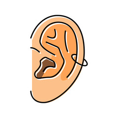 helix piercing earring color icon vector. helix piercing earring sign. isolated symbol illustration