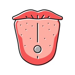 tongue piercing fashion beauty color icon vector. tongue piercing fashion beauty sign. isolated symbol illustration