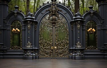 a massive gate made from iron.