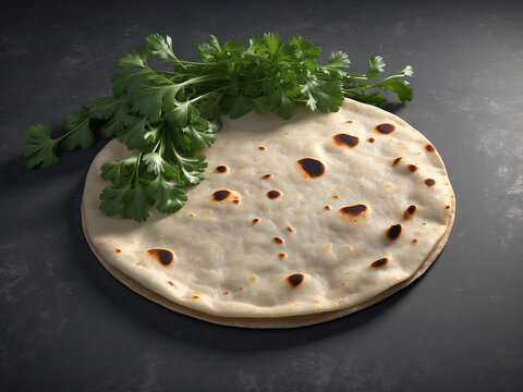 Indian Traditional Cuisine Chapati The Phooli ( Air filled) Roti, Fulka, Indian Bread, Flatbread, Whole Wheat Flat Bread, Chapathi