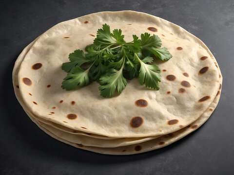 Indian Traditional Cuisine Chapati The Phooli ( Air filled) Roti, Fulka, Indian Bread, Flatbread, Whole Wheat Flat Bread, Chapathi