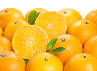 Fresh orange isolated on white background With work path, Orange fruit isolated on white background for packaging.