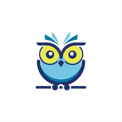owl logo with a unique and modern technological feel