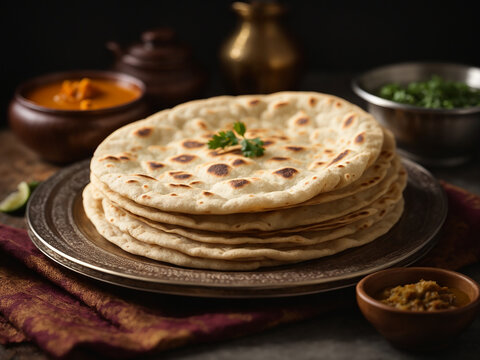 Chapati / Tava Roti also known as Indian bread or Fulka/phulka. Main ingredient of lunch/dinner in India/Pakistan