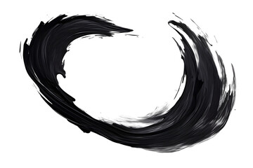 black paint brushstroke isolated on transparent background - Design element PNG cutout