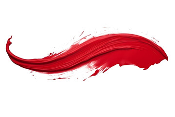 red paint brushstroke isolated on transparent background - Design element PNG cutout - obrazy, fototapety, plakaty