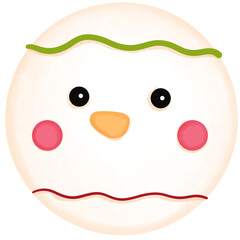 Adorable watercolor christmas cookie clipart.Christmas cookie with snowman illustration.
