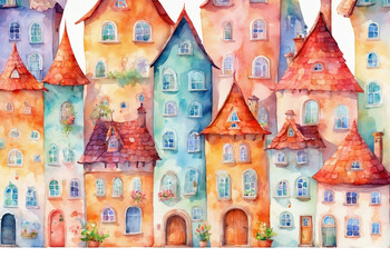 Candy House Town Fairytale in Fantasy AI Generated