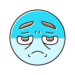 disappointed expression sad mood color icon vector. disappointed expression sad mood sign. isolated symbol illustration