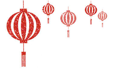 Fototapeta na wymiar Red glitter Chinese lanterns background. asian new year lamps. Chinese new year. Design for decorating,background, wallpaper, illustration