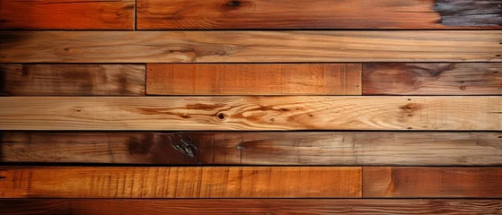 Foto auf Alu-Dibond Wooden planks. Textured background with natural wood lather arrangement and pattern . © tongpatong