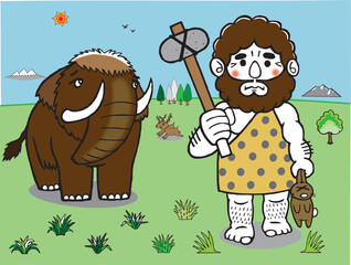 アイス・エイジ_石器時代・縄文時代_マンモスと石器人