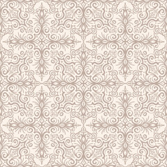 Royal damask seamless pattern. Oriental traditional luxury background. Subtle gold ornament, repeat tiles, modern design for textile, fabric, wallpaper