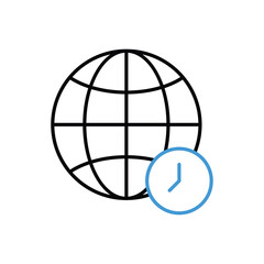  Time Zone Icon vector stock illustration