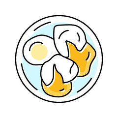 poached egg color icon vector. poached egg sign. isolated symbol illustration
