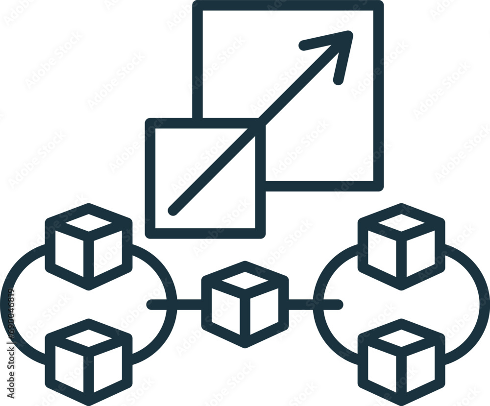 Poster blockchain salability icon. monochrome simple sign from blockchain collection. blockchain salability