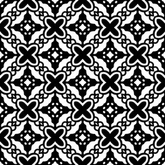 Wallpaper with Seamless repeating pattern.  Black and white pattern . Abstract background. Monochrome texture  for web page, textures, card, poster, fabric, textile.