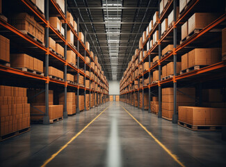 Fototapeta premium a warehouse full of boxes