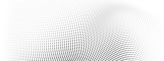 Abstract halftone wave dotted background - obrazy, fototapety, plakaty