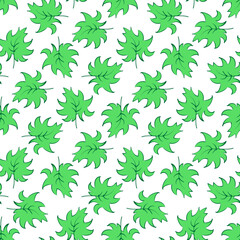 Fototapeta na wymiar Seamless background of hand-painted leaves. Texture for printing on fabric, wallpaper, posters, website design.