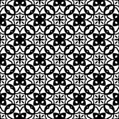 Wallpaper with Seamless repeating pattern.  Black and white pattern . Abstract background. Monochrome texture  for web page, textures, card, poster, fabric, textile.