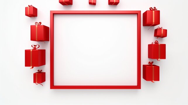 red and white frame. generative ai