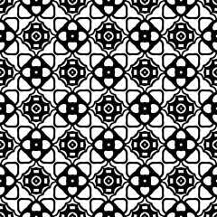 Wallpaper with Seamless repeating pattern.  Black and white pattern . Abstract background. Monochrome texture  for web page, textures, card, poster, fabric, textile.