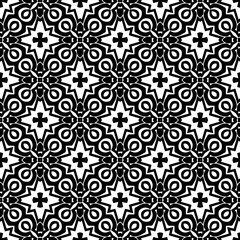 Wallpaper with Seamless repeating pattern.  Black and white pattern . Abstract background. Monochrome texture  for web page, textures, card, poster, fabric, textile.