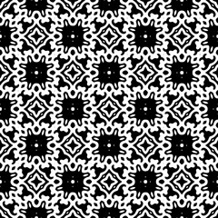 Wallpaper with Seamless repeating pattern.  Black and white pattern . Abstract background. Monochrome texture  for web page, textures, card, poster, fabric, textile.
