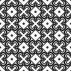 Wallpaper with Seamless repeating pattern.  Black and white pattern . Abstract background. Monochrome texture  for web page, textures, card, poster, fabric, textile.