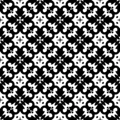Kissenbezug Wallpaper with Seamless repeating pattern.  Black and white pattern . Abstract background. Monochrome texture  for web page, textures, card, poster, fabric, textile. © t2k4